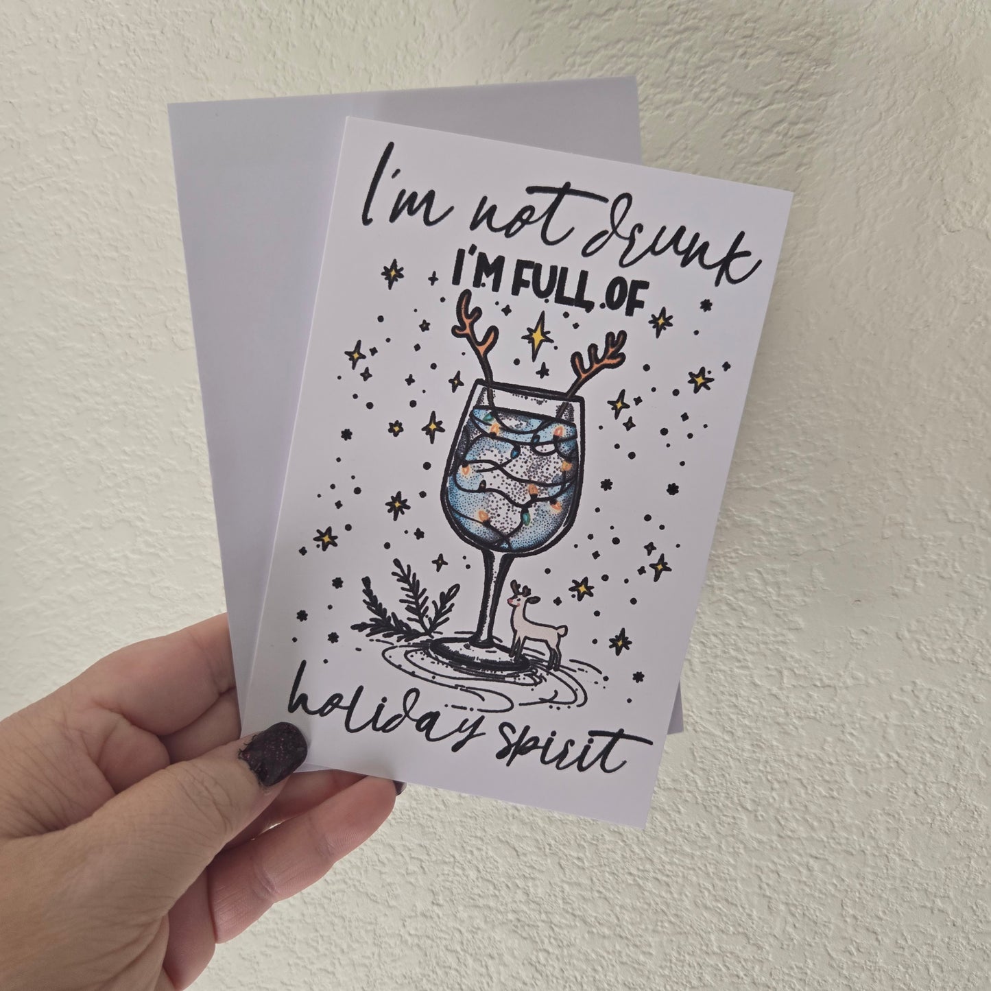 5-Pack Funny "I'm Not Drunk" Christmas Cards – 4x6 with Envelopes & Stickers