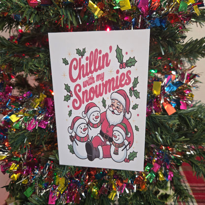 5-Pack Chillin wih my Snowmies Christmas Cards – 4x6 with Envelopes & Stickers