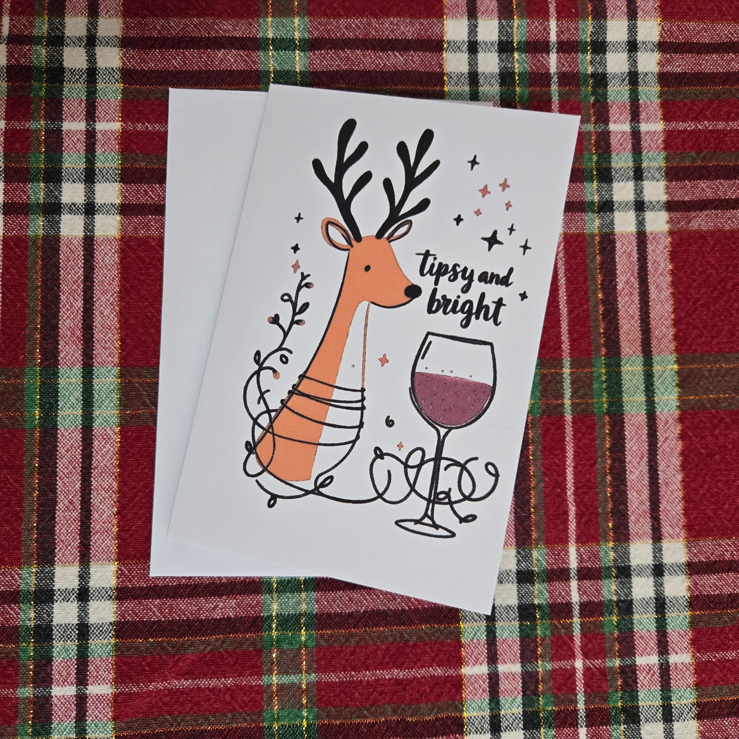 5-Pack Tipsy and Bright Christmas Cards – 4x6 with Envelopes & Stickers
