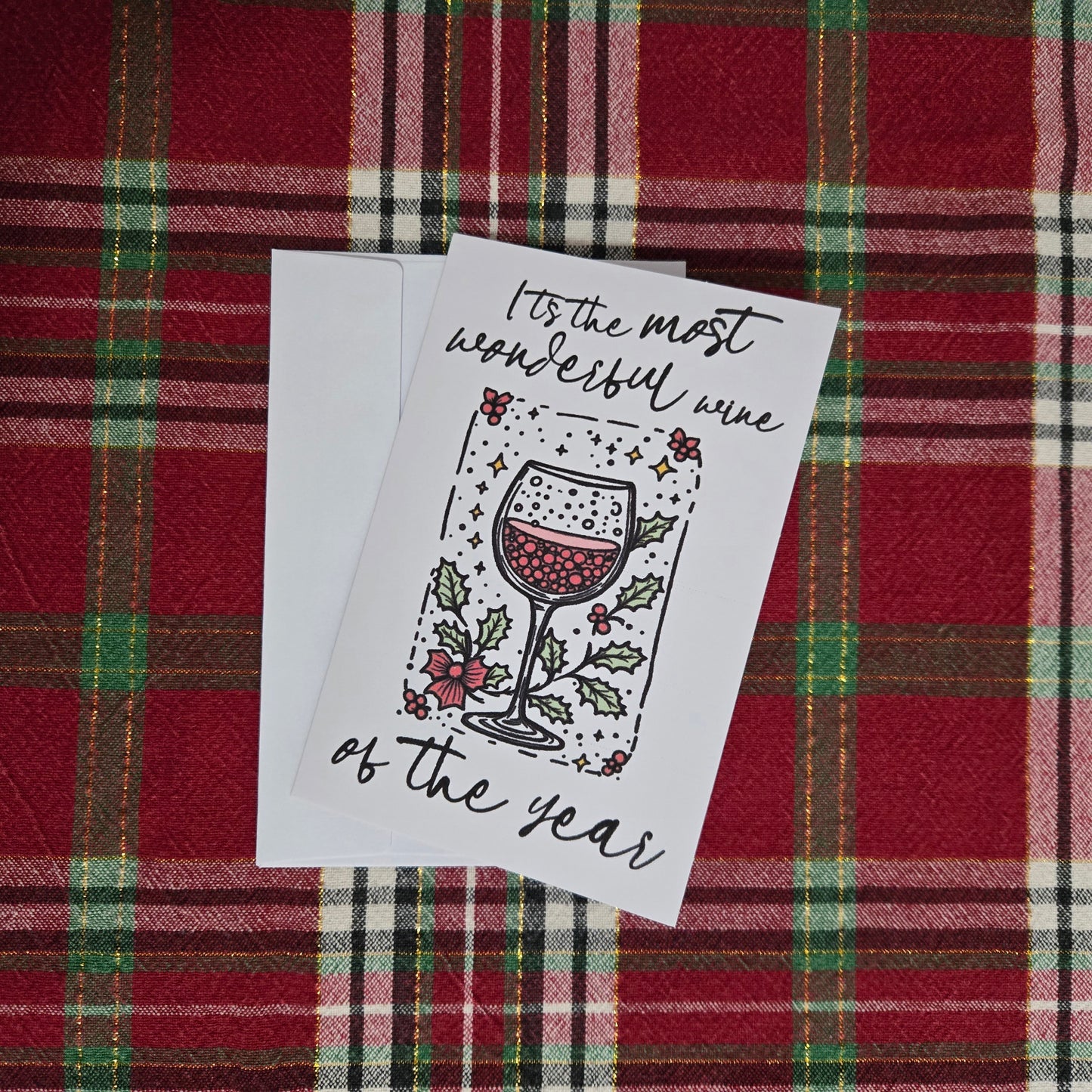 5-Pack Wine of the Year Christmas Cards – 4x6 with Envelopes & Stickers