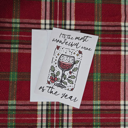 5-Pack Wine of the Year Christmas Cards – 4x6 with Envelopes & Stickers