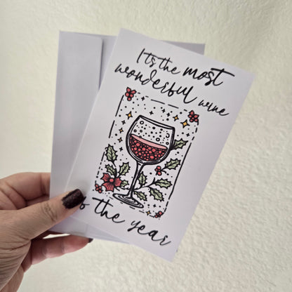 5-Pack Wine of the Year Christmas Cards – 4x6 with Envelopes & Stickers