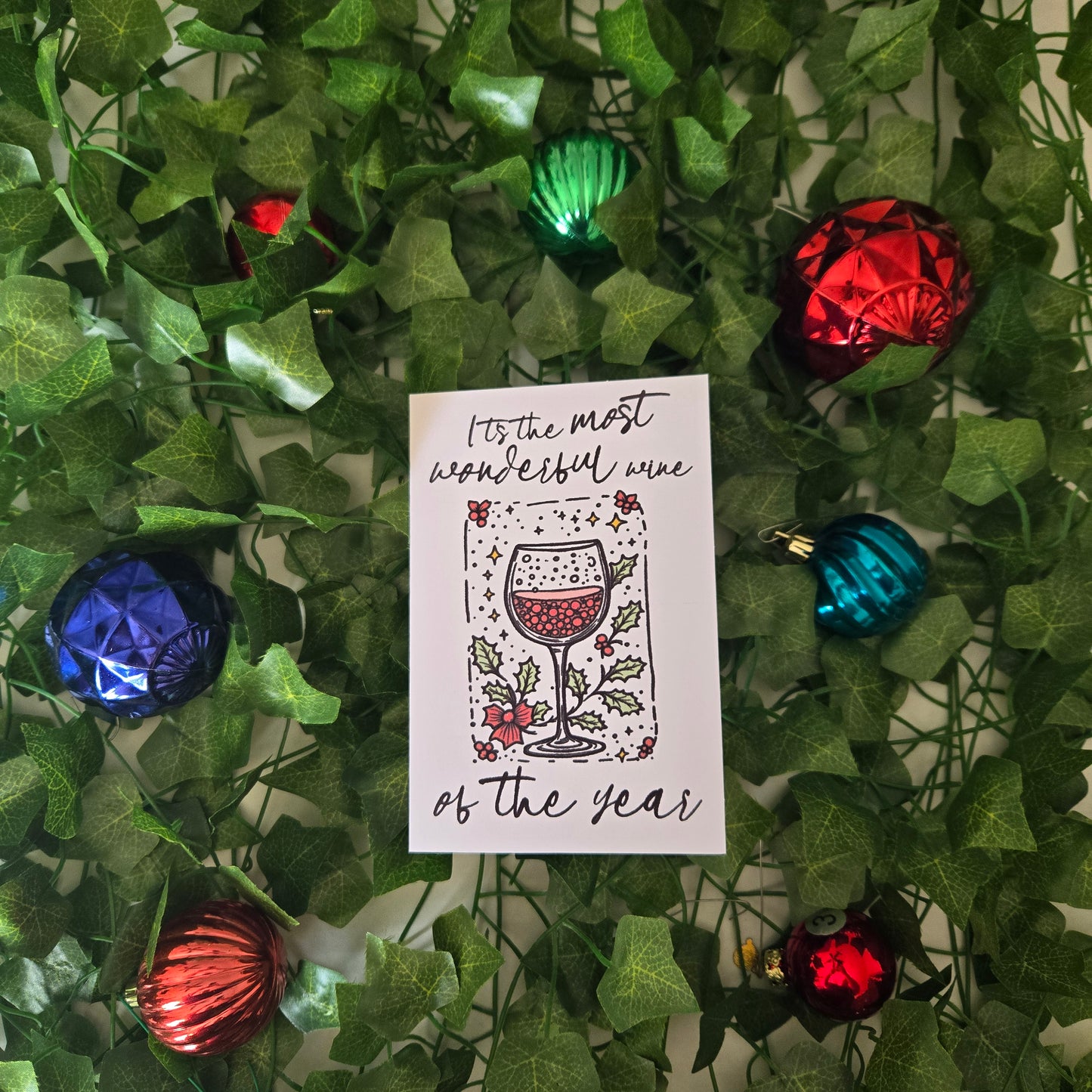 5-Pack Wine of the Year Christmas Cards – 4x6 with Envelopes & Stickers
