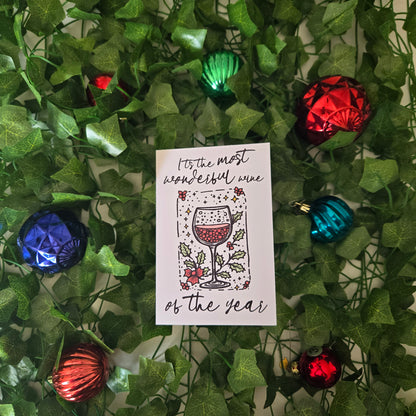 5-Pack Wine of the Year Christmas Cards – 4x6 with Envelopes & Stickers
