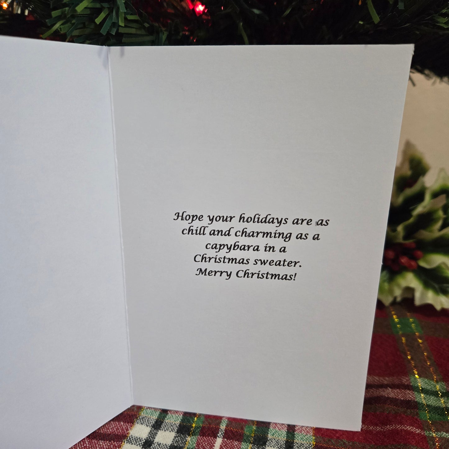 5-Pack Capybara Christmas Cards – 4x6 with Envelopes & Stickers