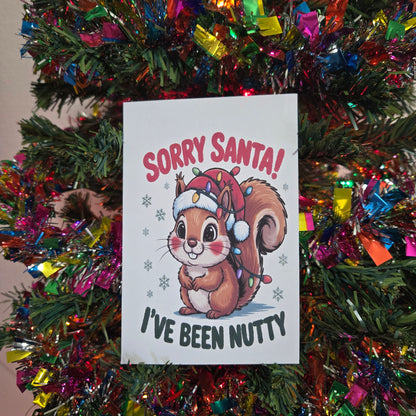 5-Pack Sorry Santa, I've Been Nutty Christmas Cards – 4x6 with Envelopes & Stickers
