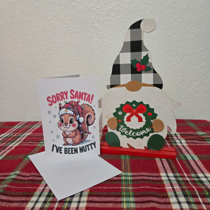 5-Pack Sorry Santa, I've Been Nutty Christmas Cards – 4x6 with Envelopes & Stickers