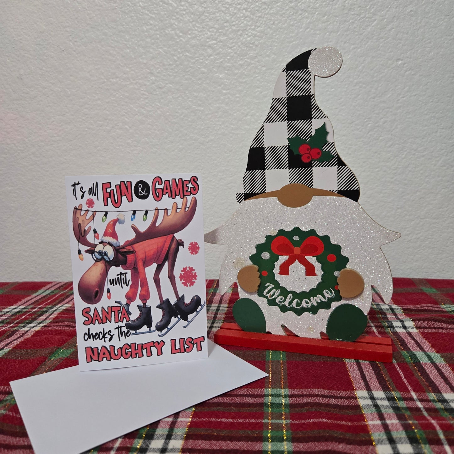 5-Pack Moose "It's All Fun and Games" Christmas Cards – 4x6 with Envelopes & Stickers