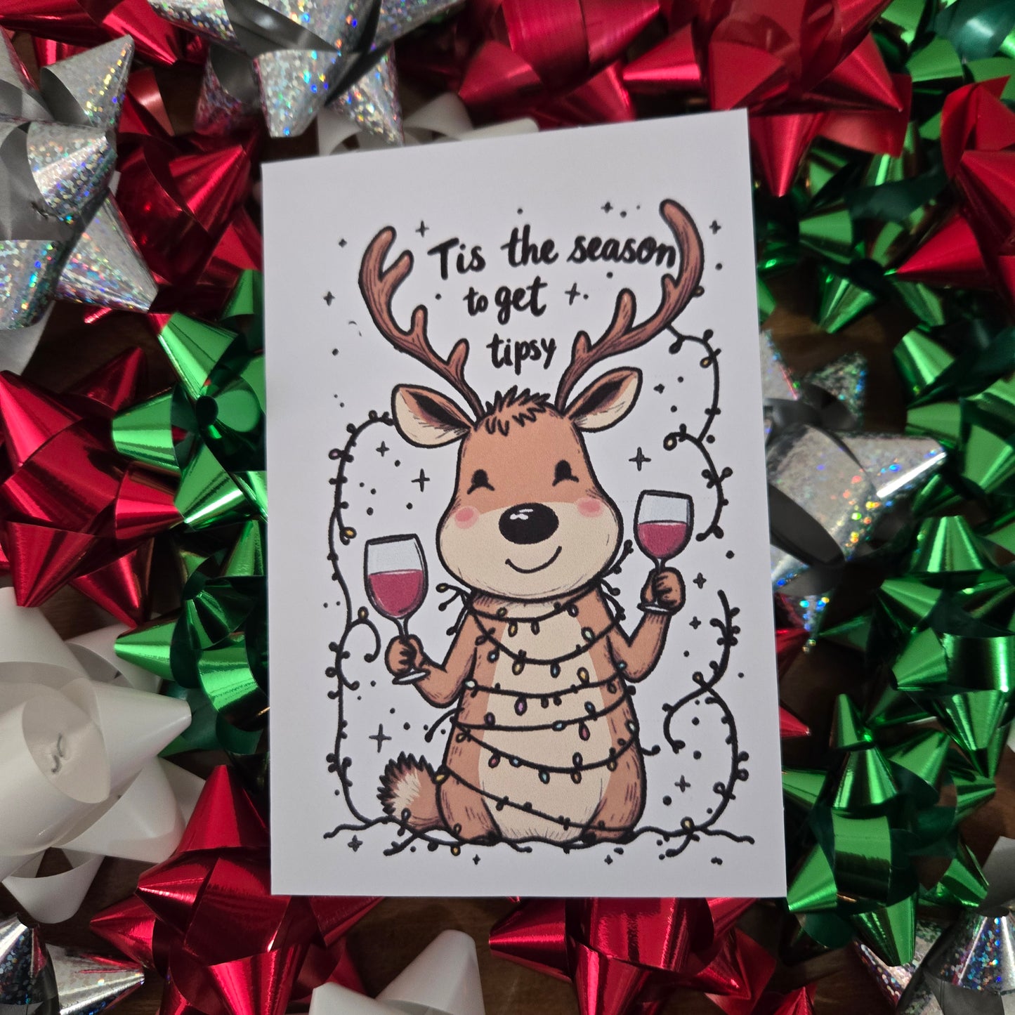 5-Pack Tis the Season Christmas Cards – 4x6 with Envelopes & Stickers