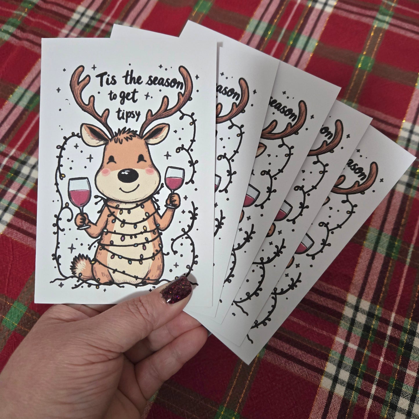 5-Pack Tis the Season Christmas Cards – 4x6 with Envelopes & Stickers