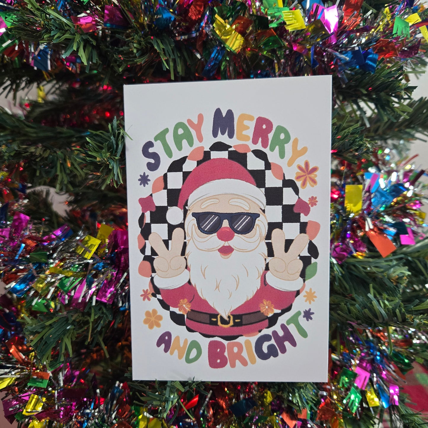 5-Pack Merry and Bright Santa Christmas Cards – 4x6 with Envelopes & Stickers