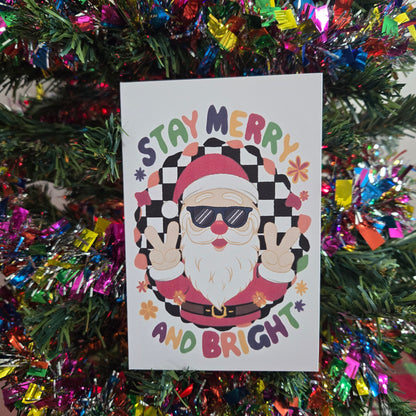 5-Pack Merry and Bright Santa Christmas Cards – 4x6 with Envelopes & Stickers