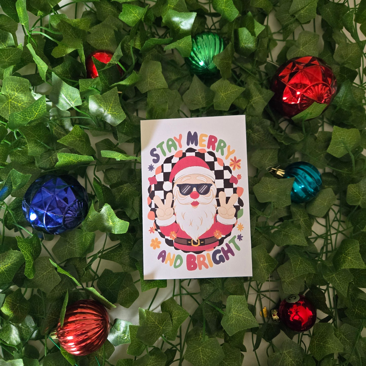 5-Pack Merry and Bright Santa Christmas Cards – 4x6 with Envelopes & Stickers