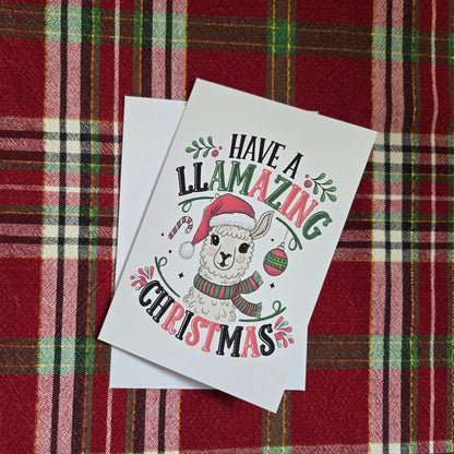 5-Pack Cute Llama Christmas Cards – 4x6 with Envelopes & Stickers
