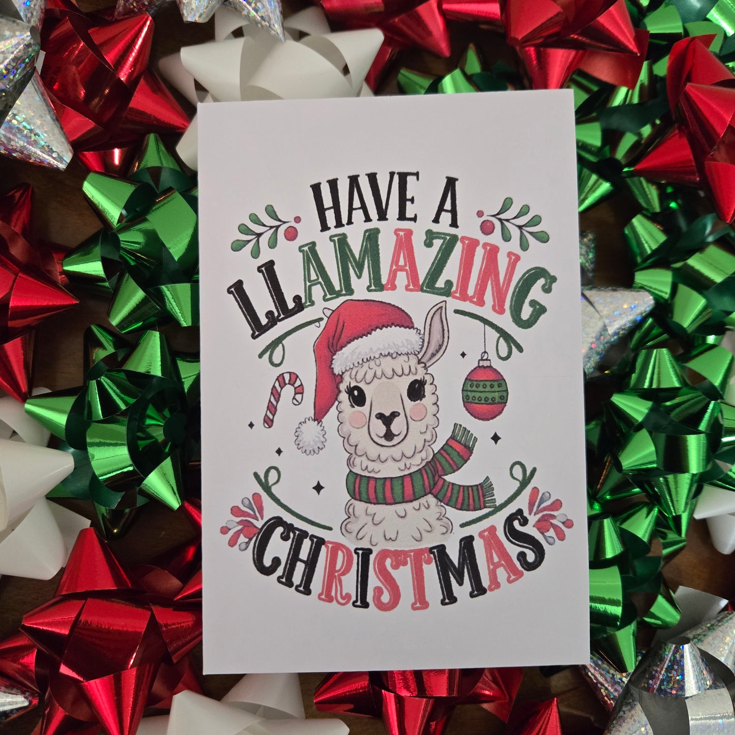 5-Pack Cute Llama Christmas Cards – 4x6 with Envelopes & Stickers