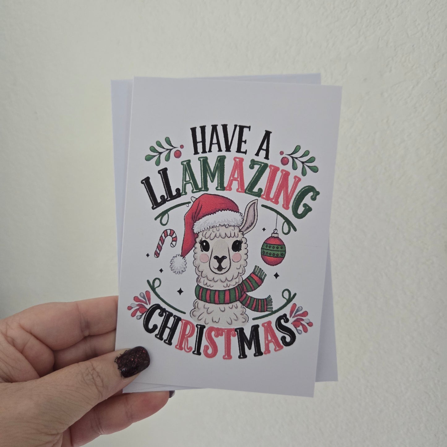 5-Pack Cute Llama Christmas Cards – 4x6 with Envelopes & Stickers