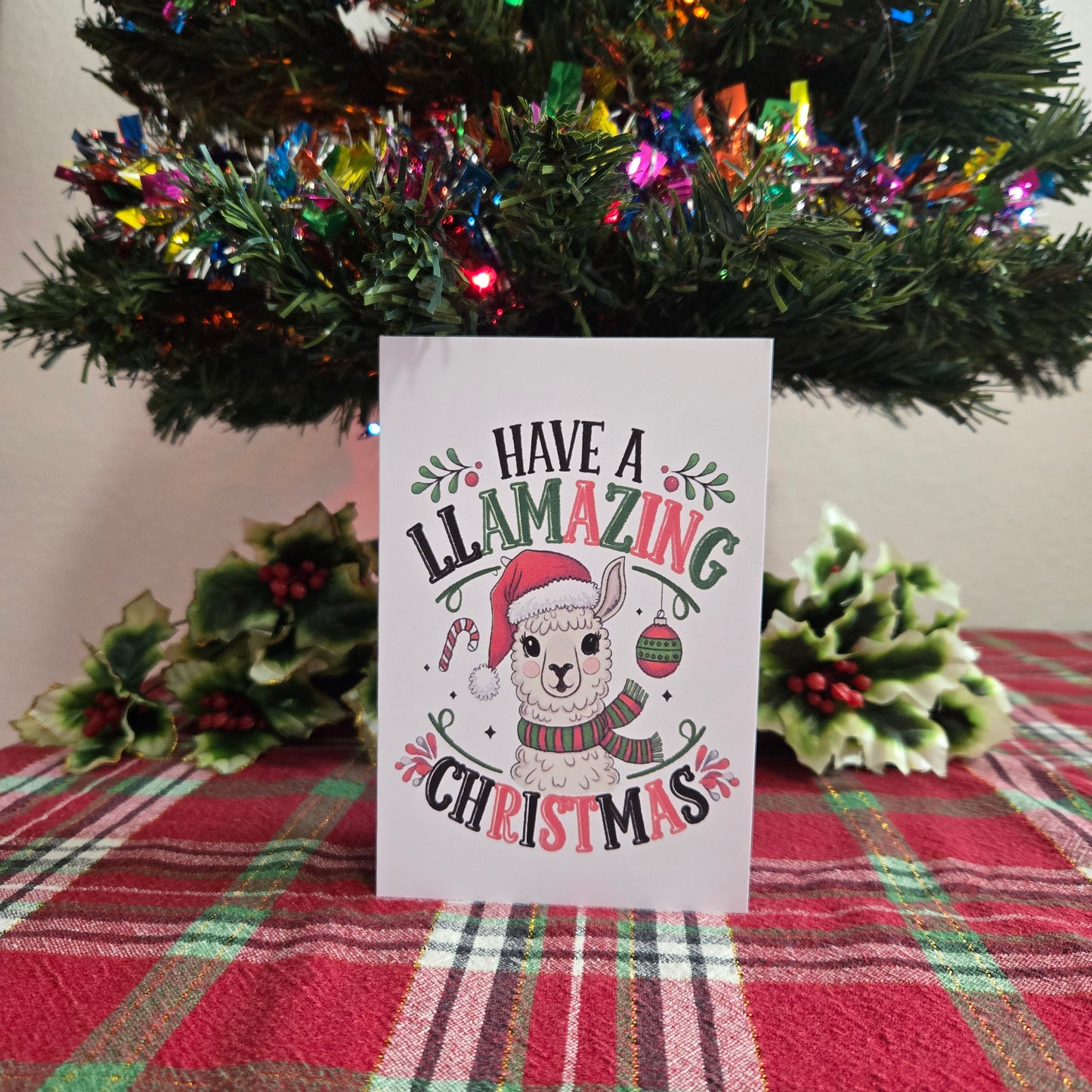 5-Pack Cute Llama Christmas Cards – 4x6 with Envelopes & Stickers