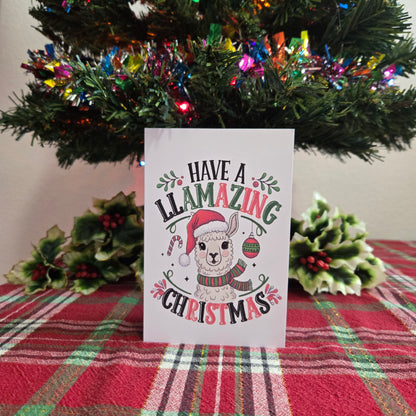 5-Pack Cute Llama Christmas Cards – 4x6 with Envelopes & Stickers