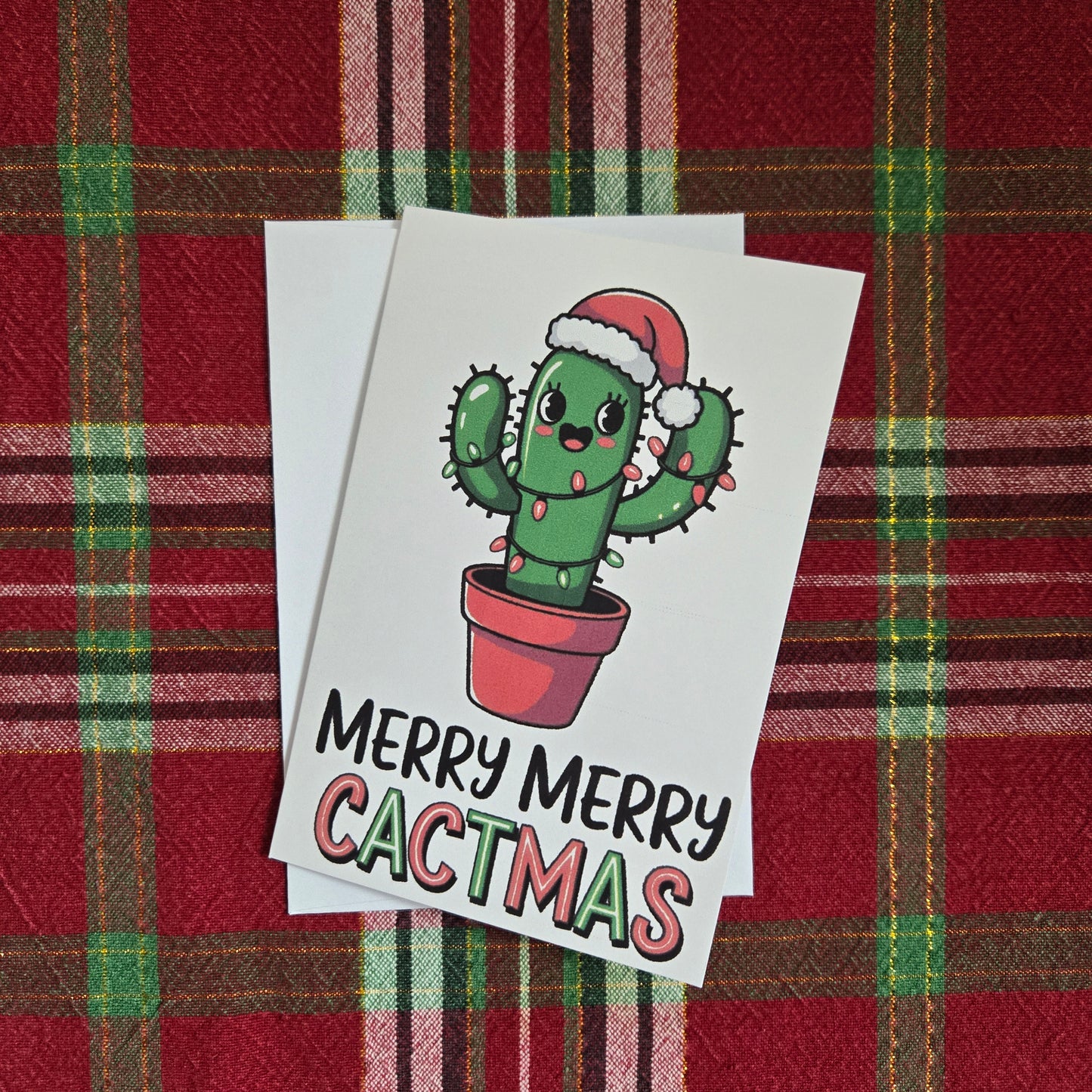 5-Pack Merry Cactmas Christmas Cards – 4x6 with Envelopes & Stickers