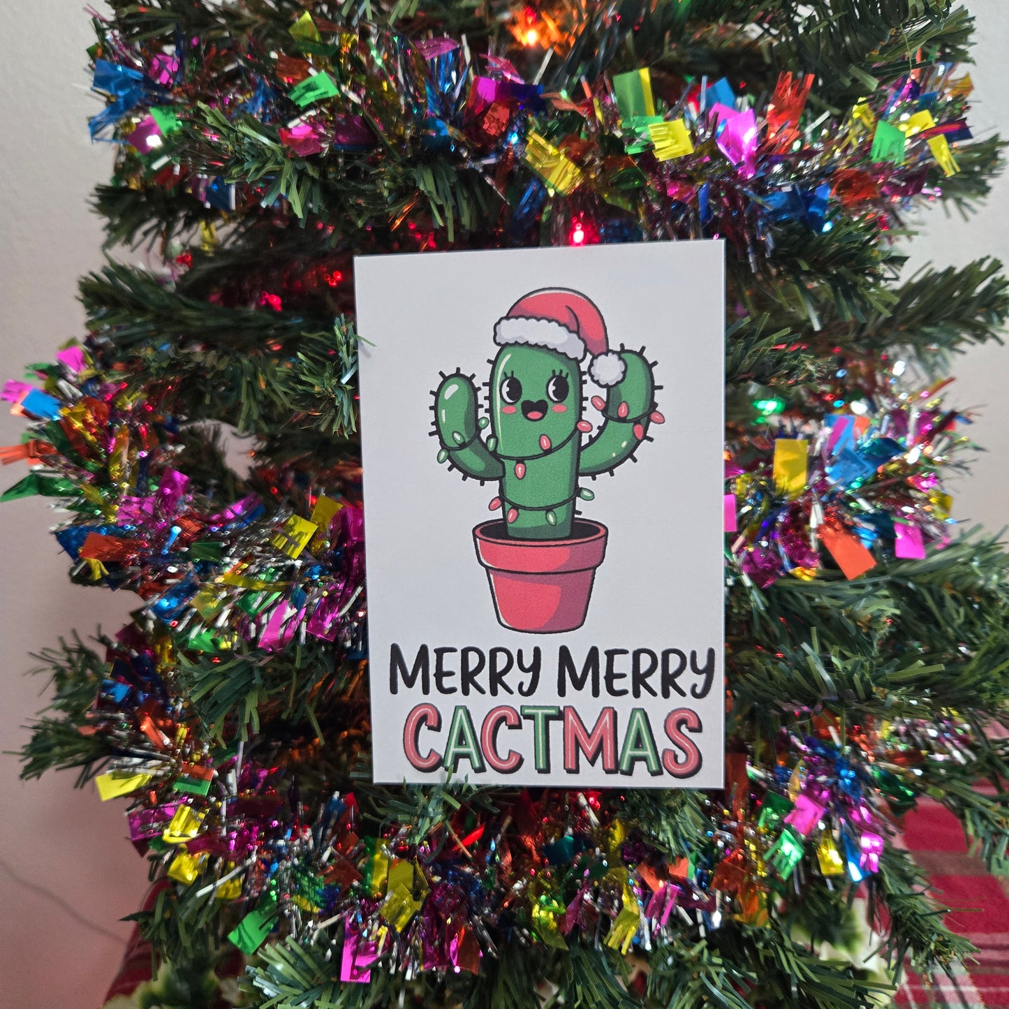 5-Pack Merry Cactmas Christmas Cards – 4x6 with Envelopes & Stickers