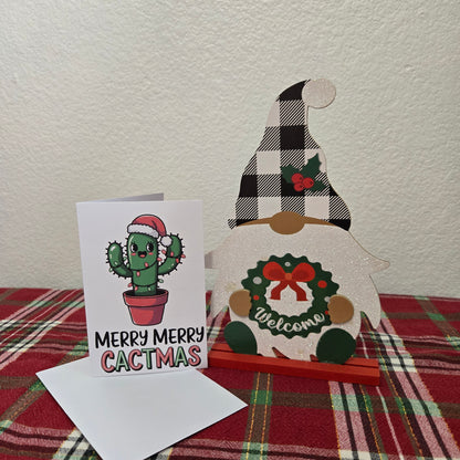 5-Pack Merry Cactmas Christmas Cards – 4x6 with Envelopes & Stickers