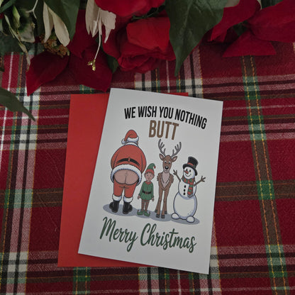 We Wish You Nothing Butt Christmas Card