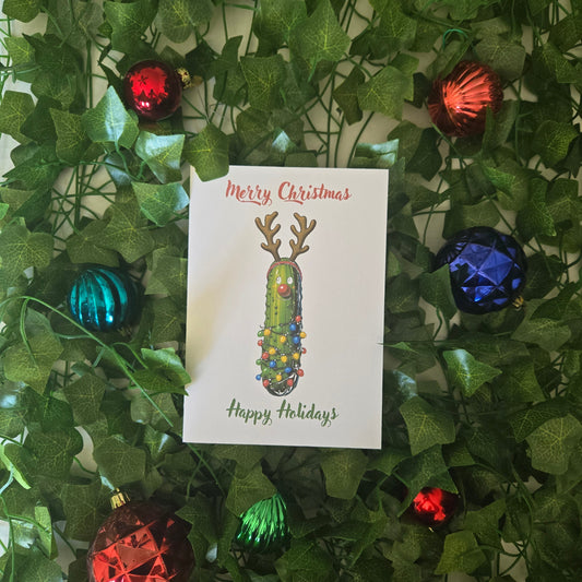 Reindeer Pickle Christmas Card