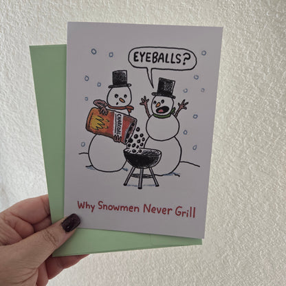 BBQ Snowmen Christmas Card