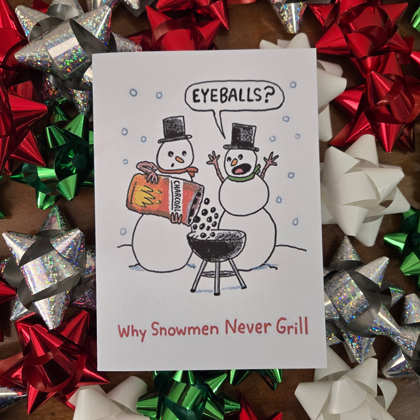 BBQ Snowmen Christmas Card