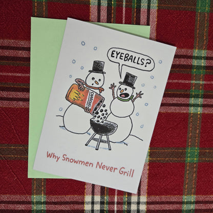 BBQ Snowmen Christmas Card