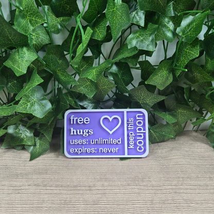 Free Hugs Coupon 3D Printed Available in Multiple Colors - Vegas Custom Creations