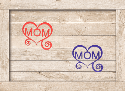 Beautiful 3D printed MOM in heart sign, Multiple Color Options Available - Vegas Custom Creations