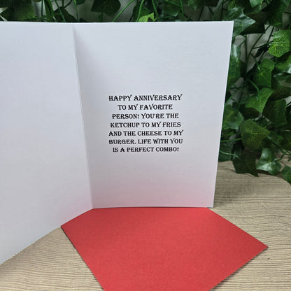 Burger and Fries Anniversay Card