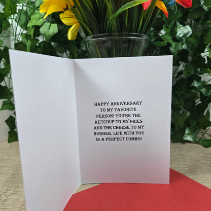 Burger and Fries Anniversay Card