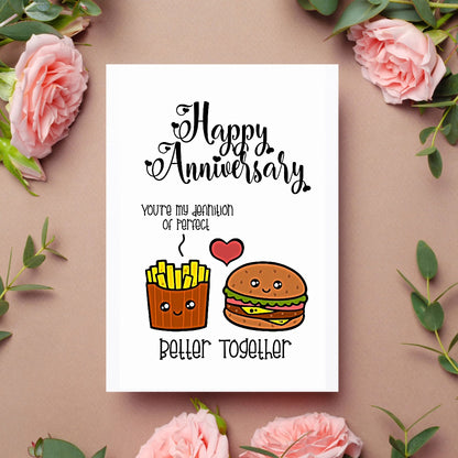Burger and Fries Anniversay Card