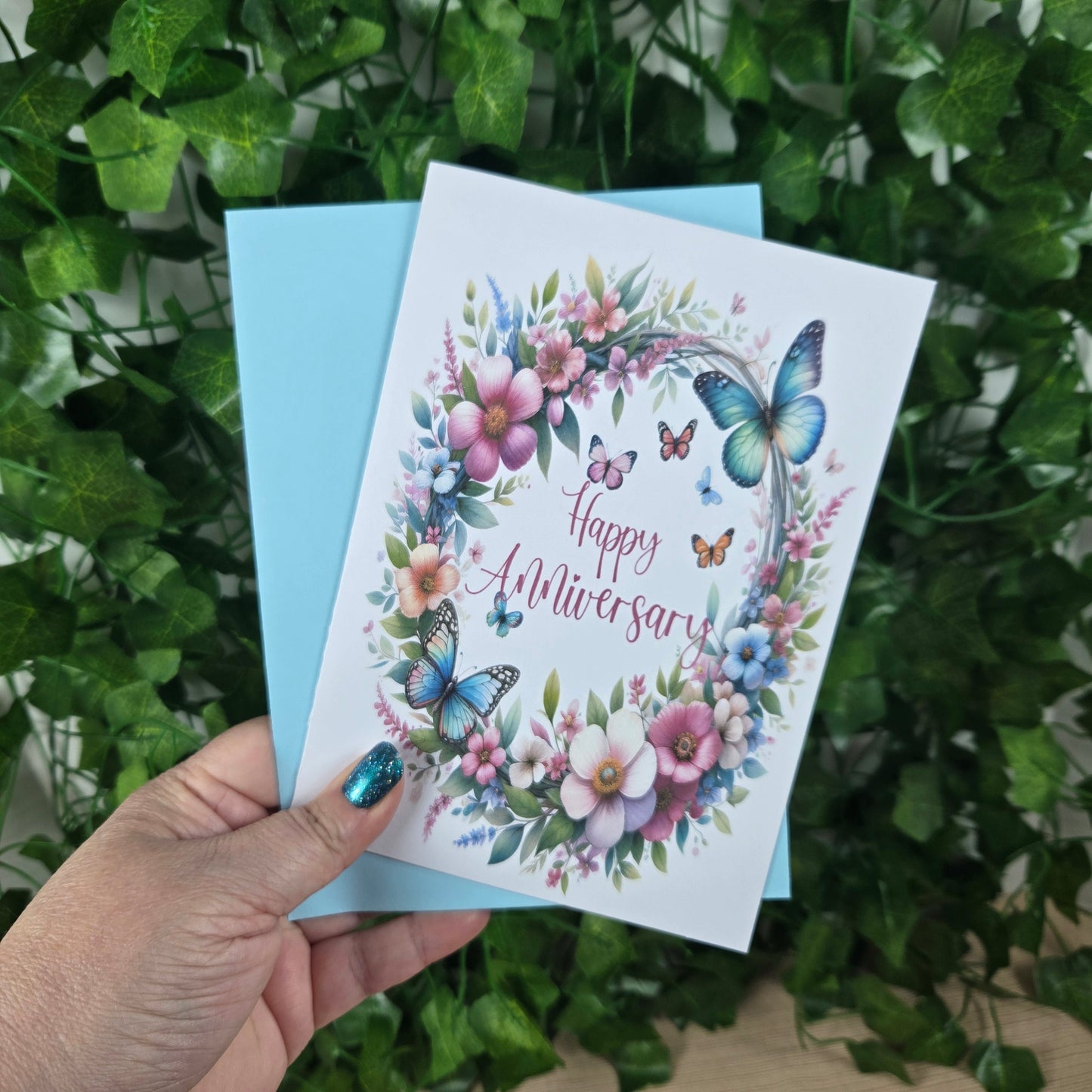 Floral Butterfly Anniversay Card