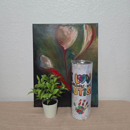 I Love Someone with Autism Puzzle and Hand print Tumbler - Vegas Custom Creations