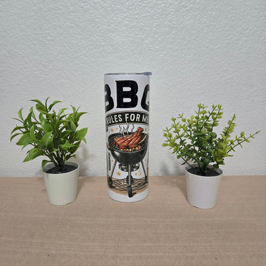 BBQ Rules For Men Tumbler - Vegas Custom Creations