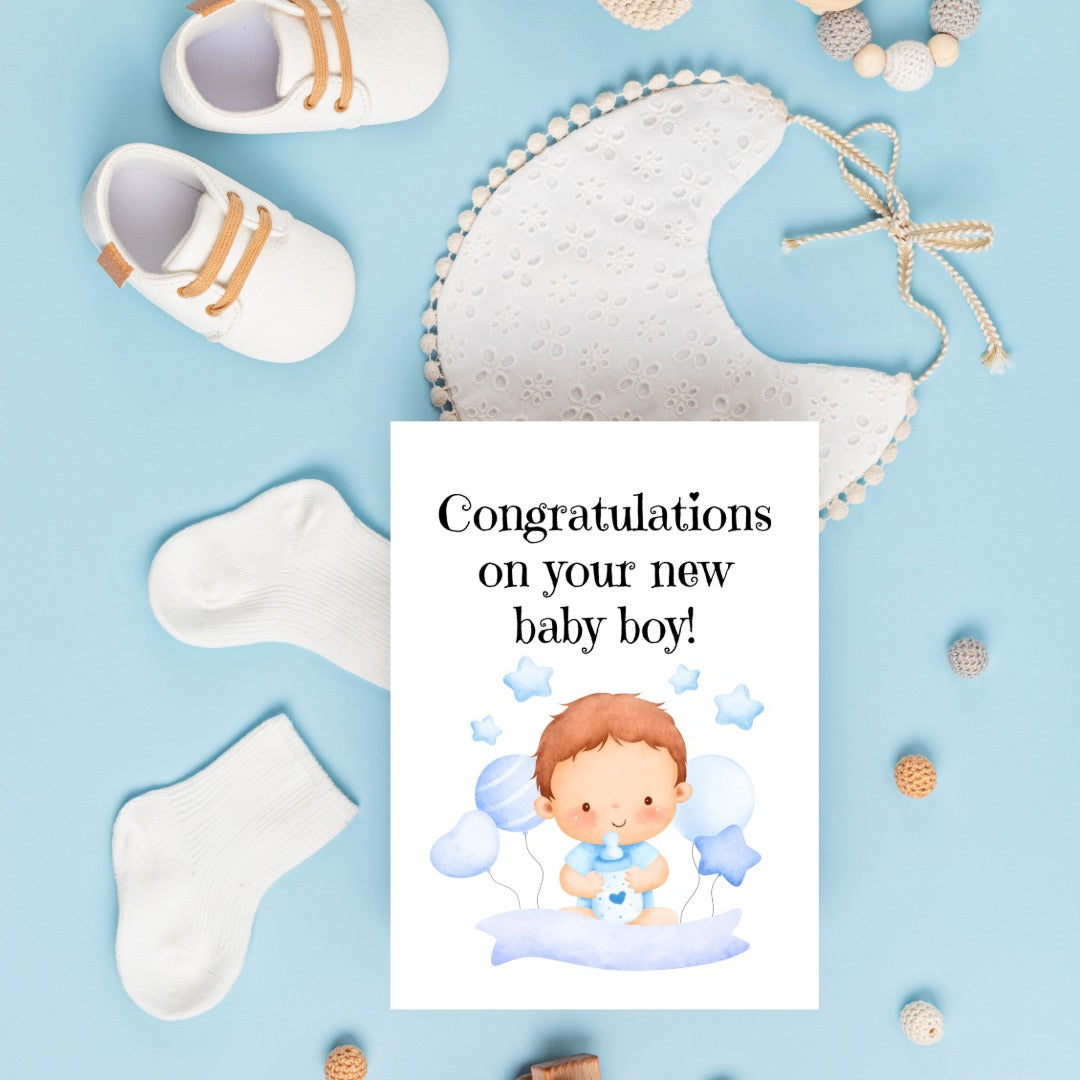 Congratulations on Baby Boy Card