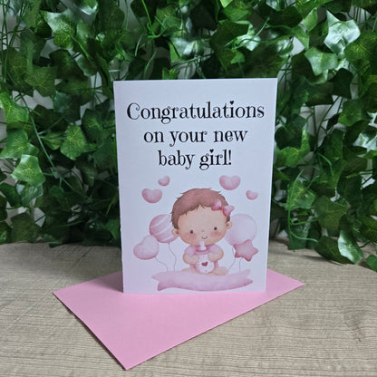 Congratulations on Baby Girl Card