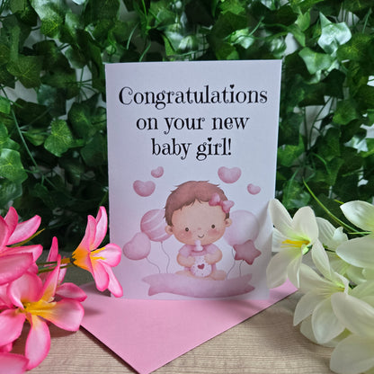 Congratulations on Baby Girl Card