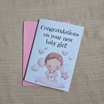 Congratulations on Baby Girl Card