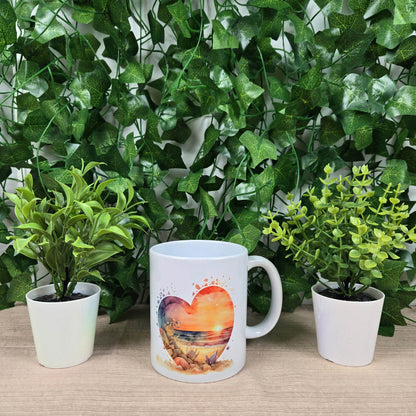 Beautiful Beach Scene in Heart Mug - Vegas Custom Creations