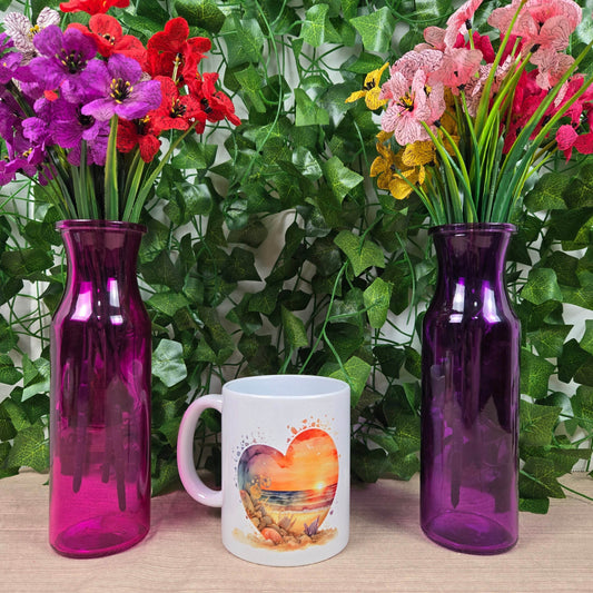 Beautiful Beach Scene in Heart Mug - Vegas Custom Creations
