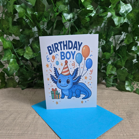 Axolotl Birthday Boy Card