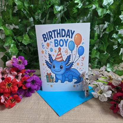 Axolotl Birthday Boy Card