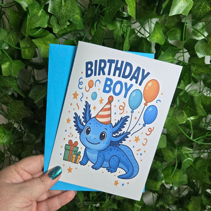 Axolotl Birthday Boy Card