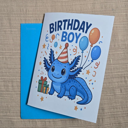 Axolotl Birthday Boy Card