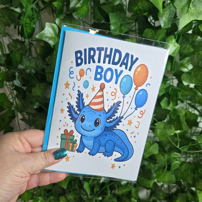 Axolotl Birthday Boy Card
