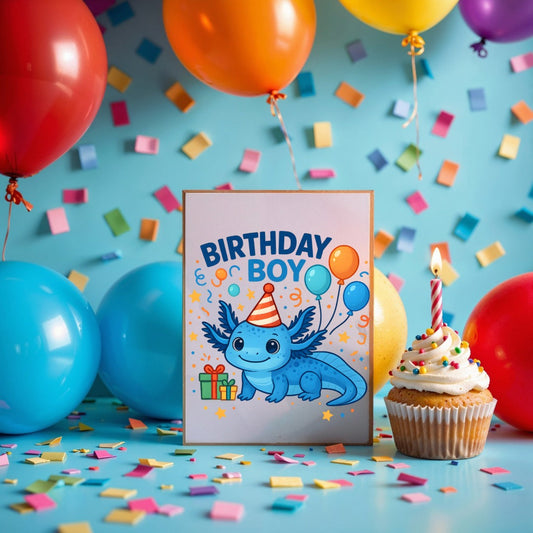 Axolotl Birthday Boy Card